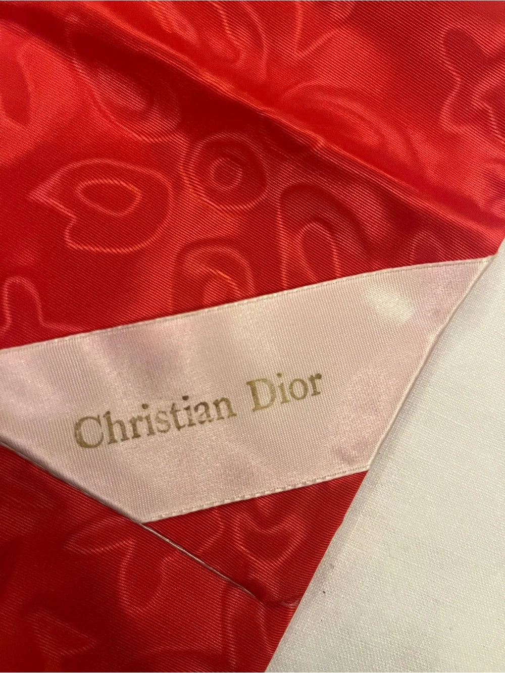 Vintage Christian Dior Red Satin Lingerie Hosiery Travel Pouch Envelope